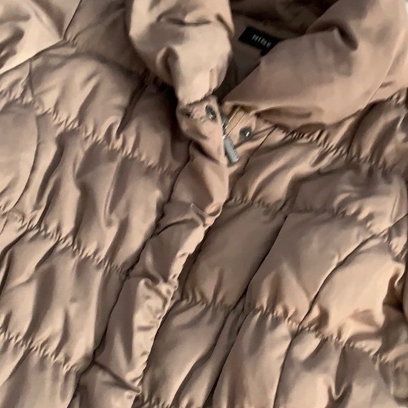 Nine West Taupe Puffer Jacket | Women’s Small | Chic High Collar - Picture 5 of 5
